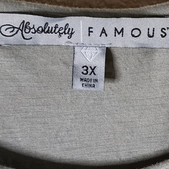 Absolutly Famous womens  olive green top with  lace detailing  size 3x - Picture 4 of 6